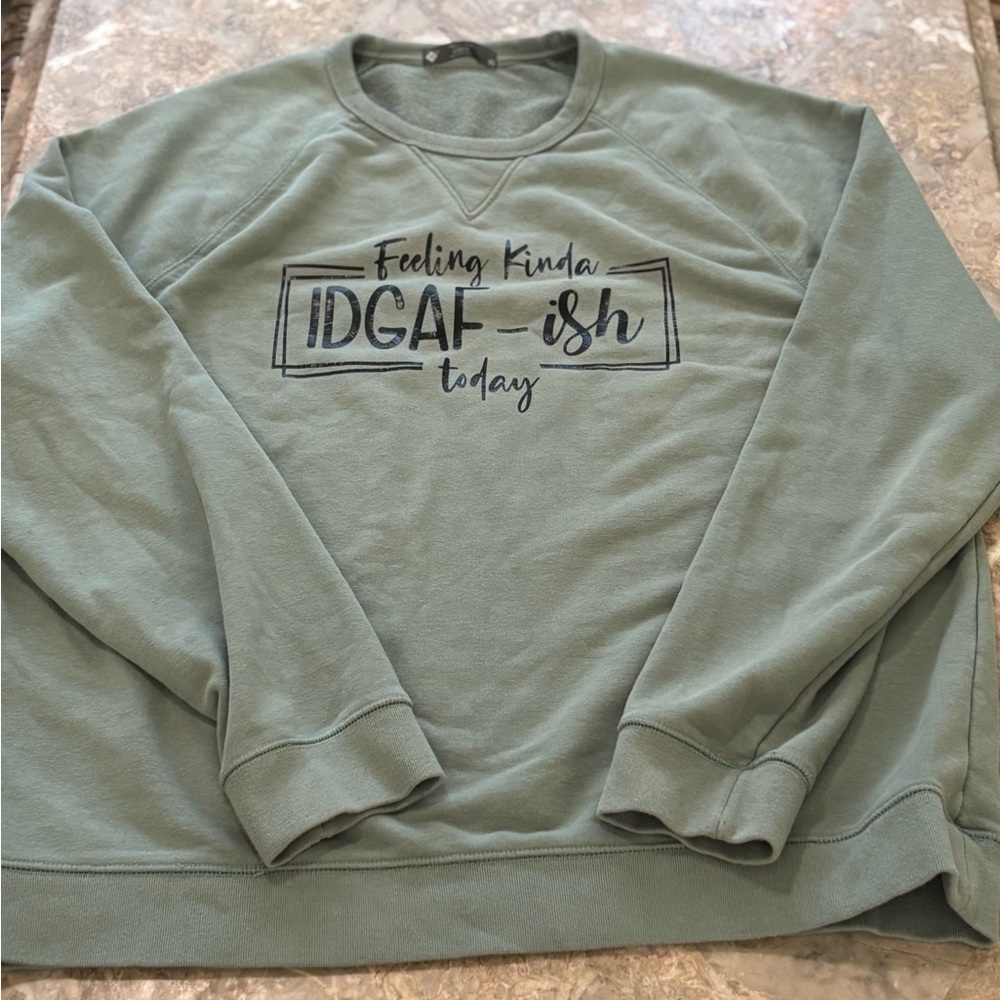 French Pastry Crewneck Sweater in Olive Green